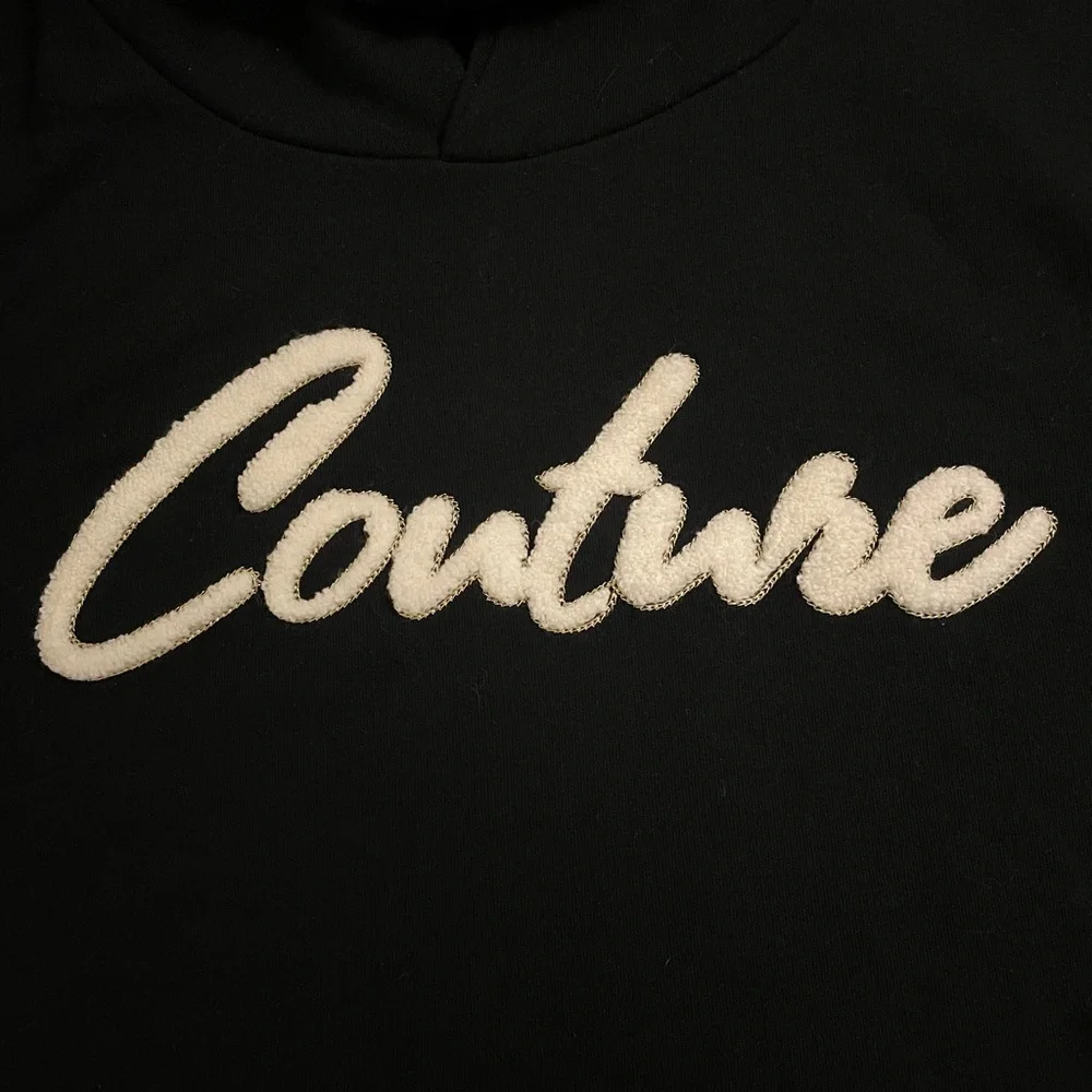 2️⃣6️⃣Juicy Couture Crop Hooded Sweatshirt Size S Black Color - Picture 10 of 10